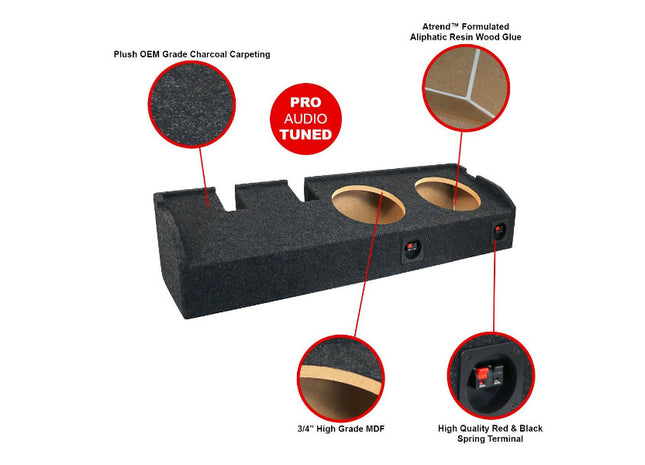 A-Trend A352-10CP : Dual 10" Sealed Sub Box for F-150 Super Crew 1997-2003, specs.