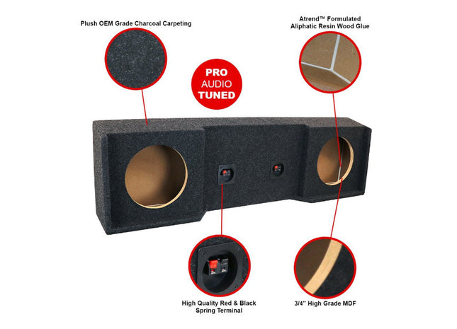 A-Trend A402-10CP : Dual 10" Sealed Sub Box for Nissan Titan, King and Crew Cab 2003-2015, specs.