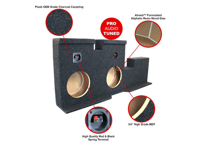A-Trend A602-10CP : Dual 10" Sealed Sub Box for Toyota Tundra Double Cab 2007-2018, specs.