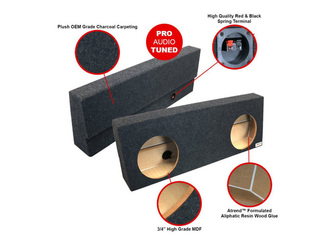 A-Trend A604-12CP : Dual 12" Sealed Sub Box for Toyota Tundra CrewMax 2007-2013, specs.