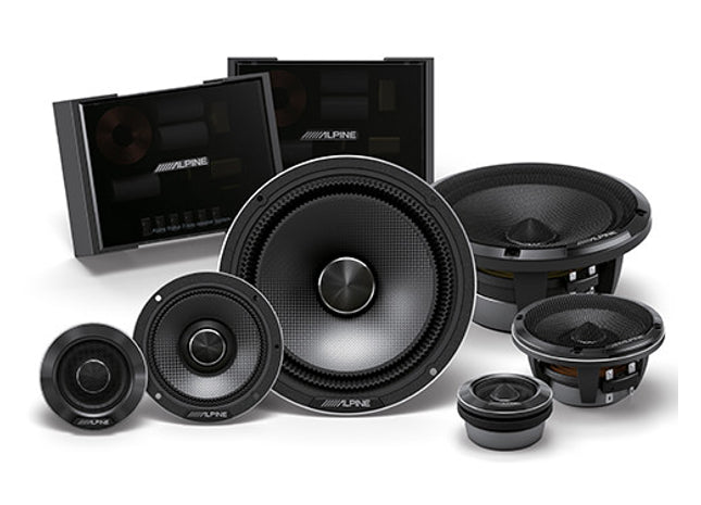 Alpine HDZ-653S : 6.5" 3-Way Slim-Fit Component Door Speakers, 100W RMS