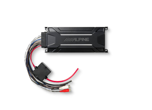 Alpine KTA-30MW : Mono 300W RMS @ 2Ω Marine Amplifier, top view.