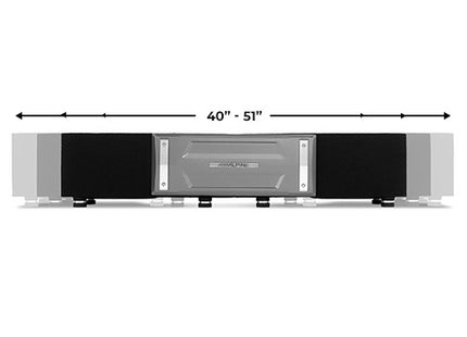 Alpine S-DB8V-TRK : Dual 8" Loaded Under Seat Subwoofer Enclosure with Amp Space, adjustable width to fit most trucks and Jeep Wrangler JL.