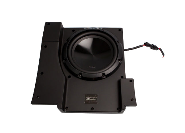 Alpine SBV-10-WRA : 10" 350W 2Ω Sub Box for Wrangler JK Unlimited 2007-2018, bottom side.