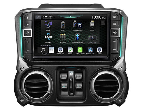 Alpine i509-WRA-JK : 9" DDIN Style Bluetooth Mechless Head Unit, front view.