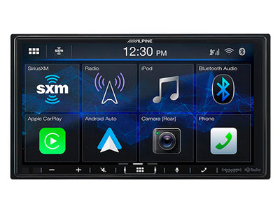 Alpine iLX-407 : 7" DDIN Size Mechless Bluetooth Head Unit, app screen.
