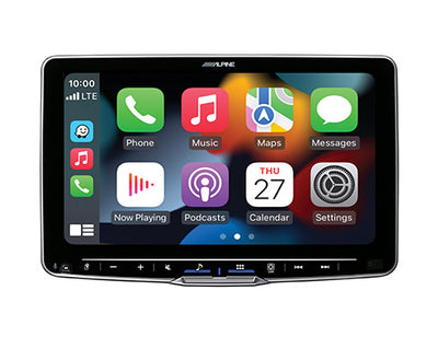 Alpine iLX-F509 : 9" Halo Style Bluetooth Mechless Head Unit, CarPlay screen.