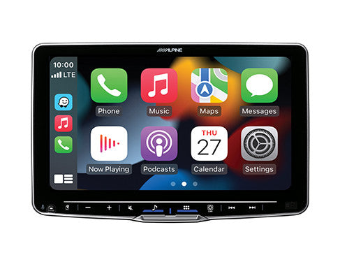 Alpine iLX-F509 : 9" Halo Style Bluetooth Mechless Head Unit, CarPlay screen.