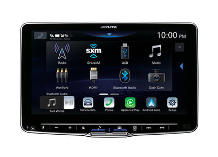 Alpine iLX-F509 : 9" Halo Style Bluetooth Mechless Head Unit, front view.
