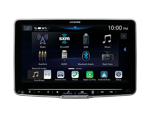 Alpine iLX-F509 : 9" Halo Style Bluetooth Mechless Head Unit, front view.