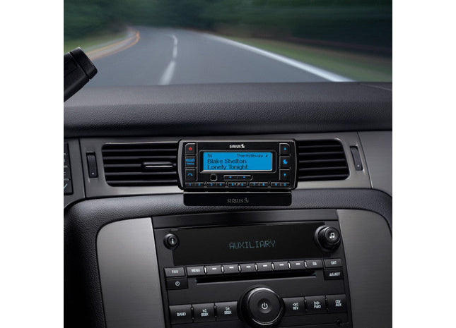 Audiovoxx SSV7V1 : SiriusXM External Tuner with Vehicle Docking Station, shown installed.