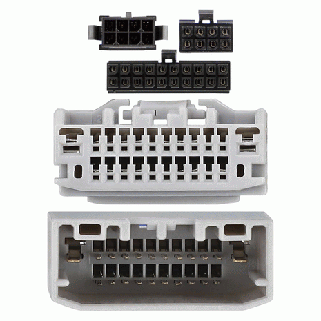 Axxess AXDSPH-CH4 : Amplifier Add-On Line Converter T-Harness, connector view.