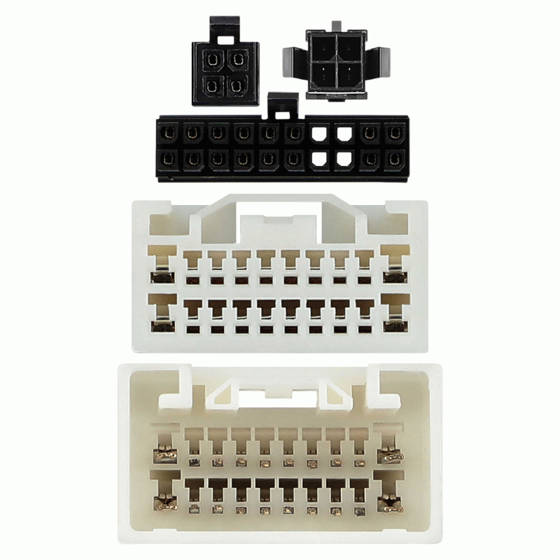 Axxess AXDSPH-TY1 : Amplifier Add-On Line Converter T-Harness, connector view.