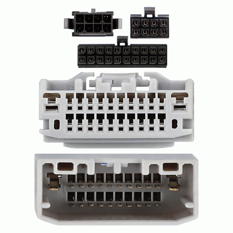 Axxess AXDSPL-CH4 : Amplifier Add-On Interface Adapter & 6ch DSP, connector view.
