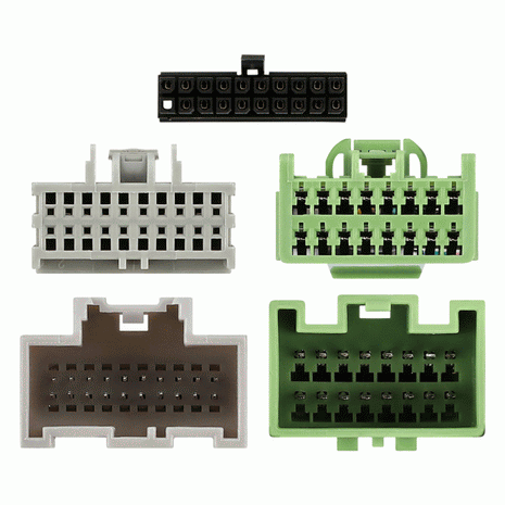 Axxess AXDSPL-GL9 : Amplifier Add-On Interface Adapter & 6ch DSP, connector view.
