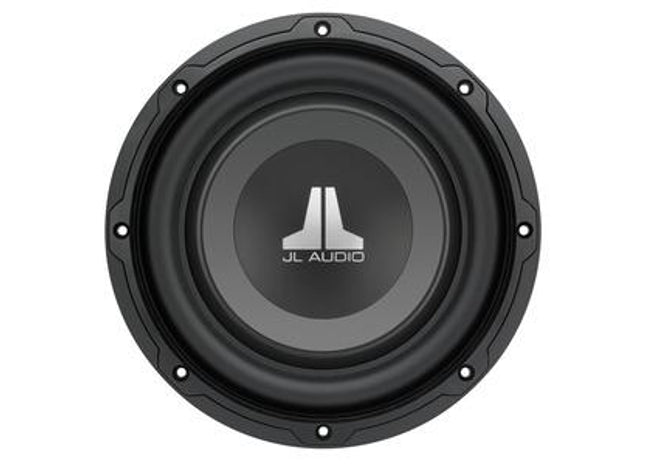 JL Audio 8W1v3-4 : 150W 8" Subwoofer Driver, 4Ω Single Voice Coil, top side.