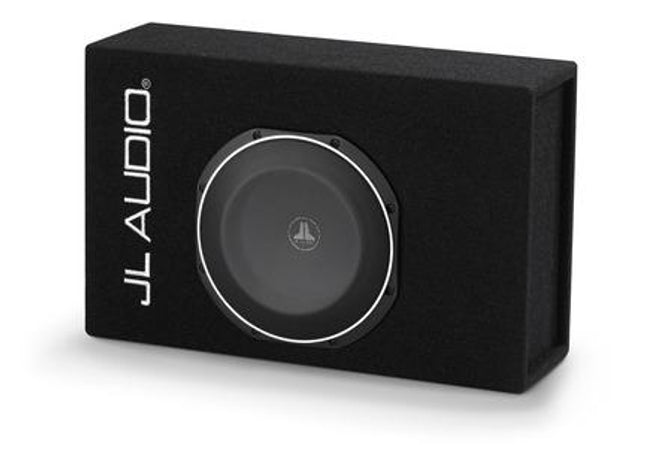 JL Audio CP110LG-TW1-2 : 10" Thin Subwoofer Enclosure - 300W RMS 2Ω Ported, side view.