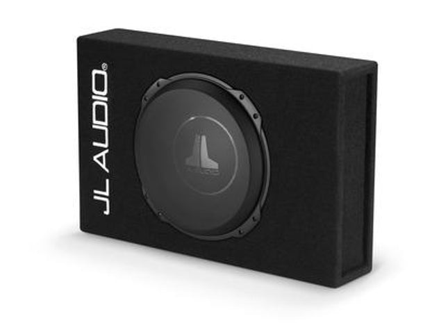 JL Audio CS112LG-TW3 : 12" Thin Subwoofer Enclosure - 400W RMS 2Ω, side view.