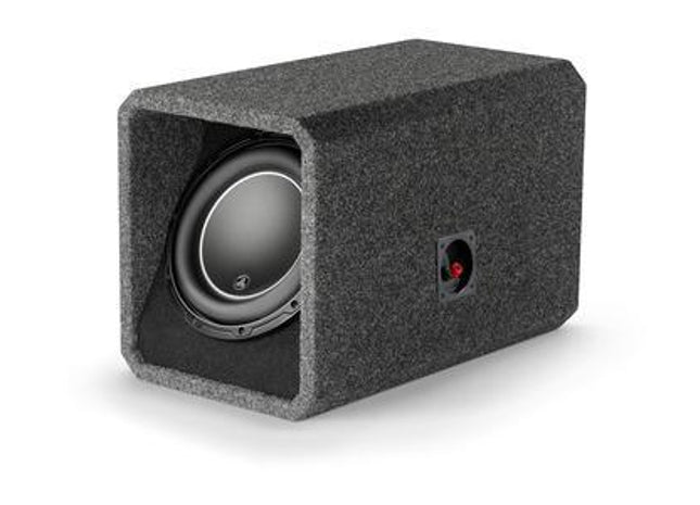 JL Audio HO110-W6v3 : 10" Subwoofer Enclosure - 600W RMS 2Ω Ported, input side.