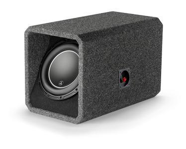 JL Audio HO110-W6v3 : 10" Subwoofer Enclosure - 600W RMS 2Ω Ported, input side.