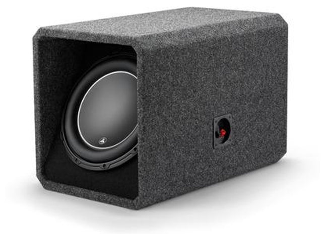 JL Audio HO112-W6v3 : 12" Subwoofer Enclosure - 600W RMS 2Ω Ported, input side.