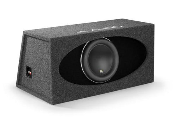 JL Audio HO112R-W7AE : 12" Subwoofer Enclosure - 1000W RMS 3Ω Ported, input side.