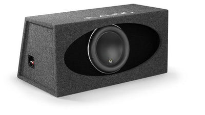 JL Audio HO112R-W7AE : 12" Subwoofer Enclosure - 1000W RMS 3Ω Ported, input side.