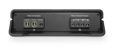 JL Audio JD250/1 : 250W or 150W Mono Amplifier @ 2Ω or 4Ω, output side.