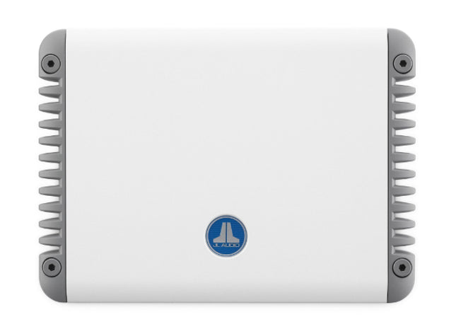 JL Audio MHD600/4 : 4ch Marine Amplifier, top side.