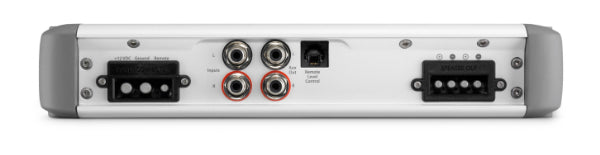 JL Audio MHD750/1 : Mono Marine Amplifier, connections side.
