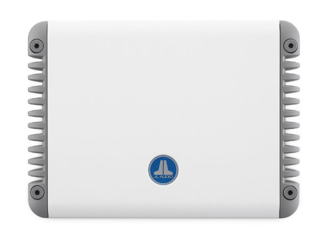 JL Audio MHD900/5-24V : 5ch 24V Marine Amplifier, top side.