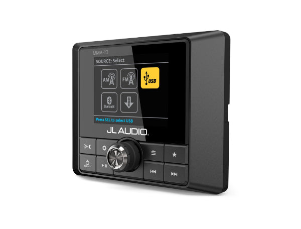 JL Audio MMR-40 : Add-on Marine Grade Network Zone Controller, side view.