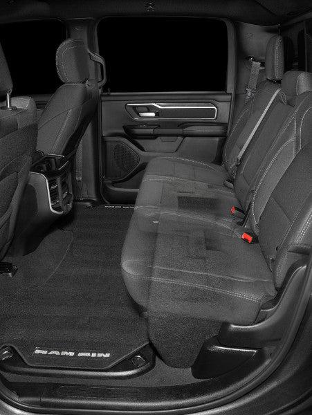 JL Audio SB-D-5GRAMCCR/12TW3 : Dual 12" 800W Sub Box for Ram 1500 Crew Cab, 2019-UP, shown installed.