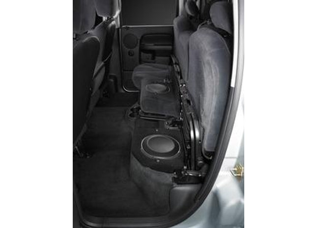 JL Audio SB-D-QDRAMD/10TW1 : 10" Thin 600W Subwoofer Enclosure, shown installed.