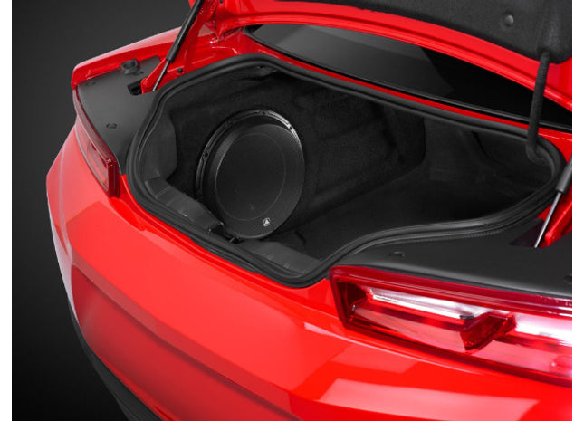 JL Audio SB-GM-CAM6G/12W6v3 : 12" 600W 2Ω Subwoofer Enclosure, shown installed.
