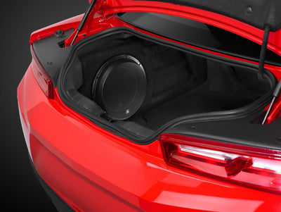 JL Audio SB-GM-CAM6G/12W6v3 : 12" 600W 2Ω Subwoofer Enclosure, shown installed.