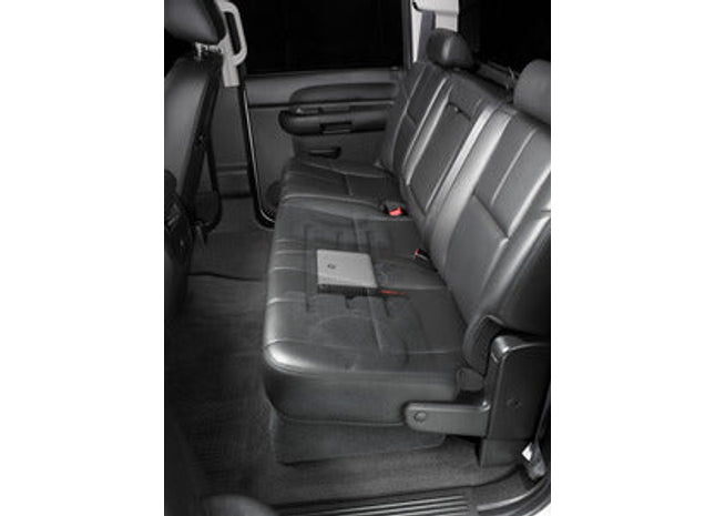 JL Audio SB-GM-SLVCC2/12TW3/BK : Dual 12" 800W 2Ω Thin Subwoofer Enclosure, shown installed.