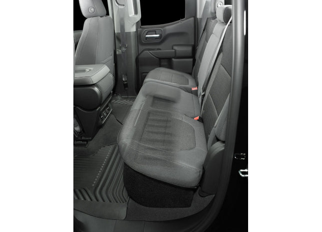 JL Audio SB-GM-SLVD4/10TW3 : Dual 10" 800W 2Ω Thin Subwoofer Enclosure, shown installed.