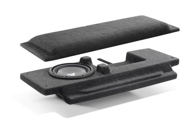 JL Audio SB-J-JK2DR/10W1v3/BK : 10" 300W 2Ω Subwoofer Enclosure, cutaway view.