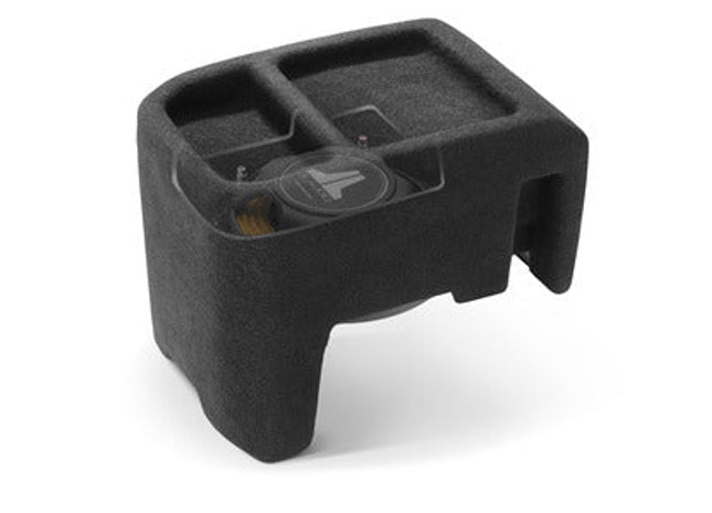 JL Audio SB-T-TACACG3/10TW3 : 10" 400W 2Ω Thin Subwoofer Enclosure, cutaway view.