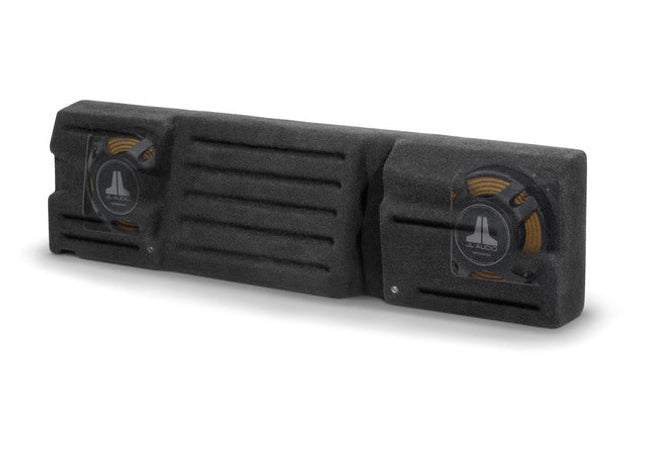 JL Audio SB-T-TCMAX/10TW3 : Dual 10" 800W 2Ω Thin Subwoofer Enclosure, cutaway view.