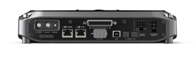JL Audio VX700/5i : 5ch Digital Amplifier with DSP, input output section.