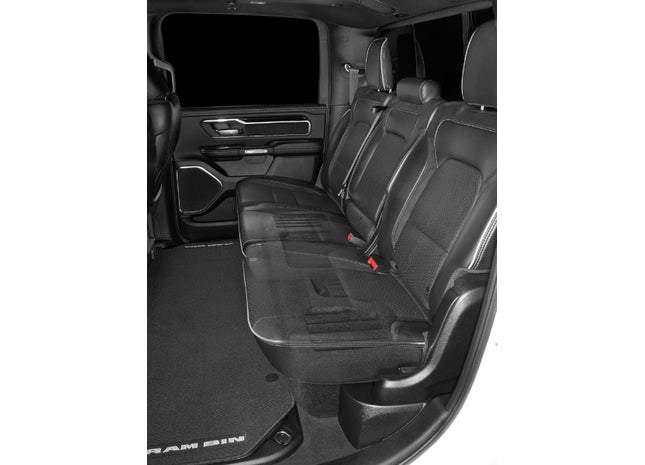 JL SB-D-5GRAMCCR/10TW3 : Dual 10" 800W Sub Box for Ram 1500 Crew Cab 2019-UP, installed under rear seat.