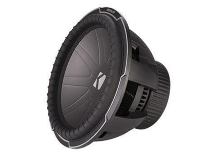 Kicker 42CWQ10 : 10-Inch 750-Watt Subwoofer Driver, 2-Ohm or 4-Ohm DVC, front side view.