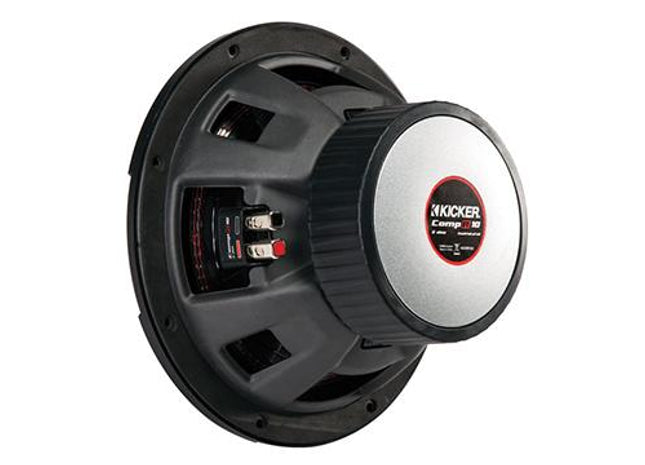 400W 10" Subwoofer Driver, 2Ω or 4Ω Dual Voice Coil : Kicker 43CWR10, rear view.