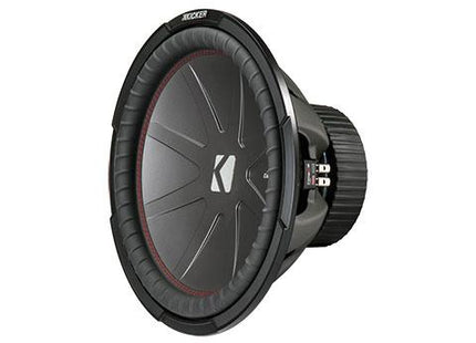 500W 12" Subwoofer Driver, 2Ω or 4Ω DVC : Kicker 43CWR12, front side view.