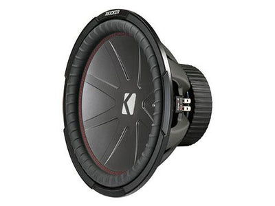 500W 12" Subwoofer Driver, 2Ω or 4Ω DVC : Kicker 43CWR12, front side view.