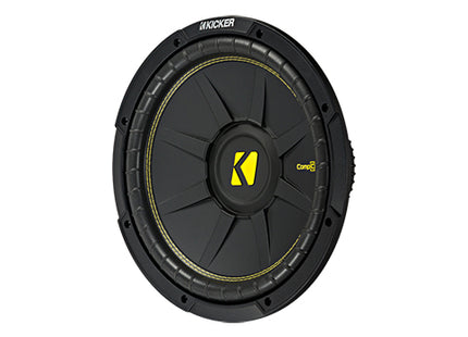 Kicker 44CWC : 12-Inch 300-Watt Subwoofer Driver, 4-Ohm SVC or 4-Ohm DVC, front side view.