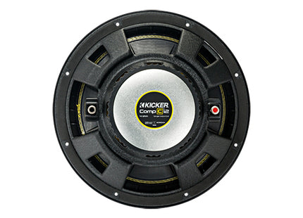 Kicker 44CWC : 12-Inch 300-Watt Subwoofer Driver, 4-Ohm SVC or 4-Ohm DVC, rear view of DVC driver.