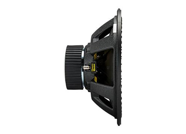 600W 15" Subwoofer Driver, 4Ω Single or Dual Voice Coil : Kicker 44CWC, side view.